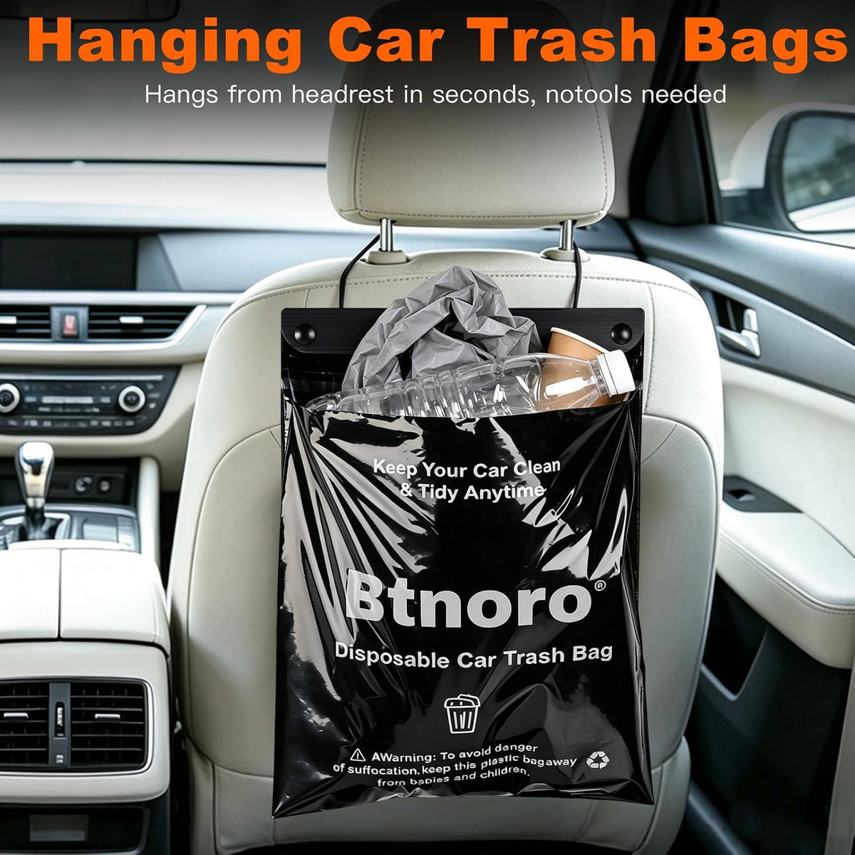 Car Trash Bags Disposable 50PCS Leakproof Hanging Garbage Bags