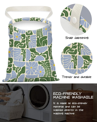Car Trash Can, Seat Back Hanging Trash Bag, Cute Canvas Garbage Bag, Essential Car Trash Bin Cars Organizers Floral Leaves