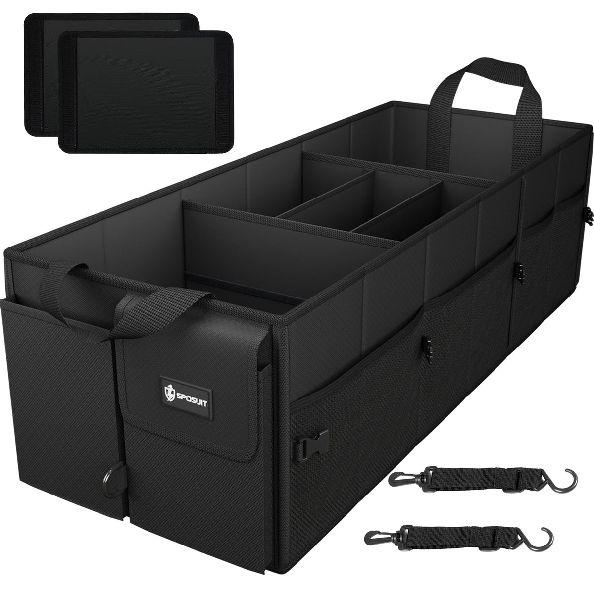 Sposuit Trunk Organizer for Car - 70L Collapsible Sturdy Car Storage, Black