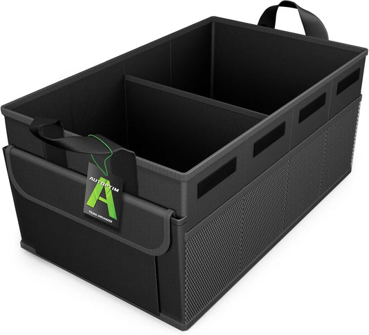 AUTOPTIM Car Trunk Organizer - Collapsible Car Organizer, Black, Medium