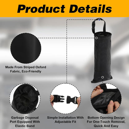 2Pcs Car Trash Bags Washable, Hanging Car Garbage Bag Tash Bags