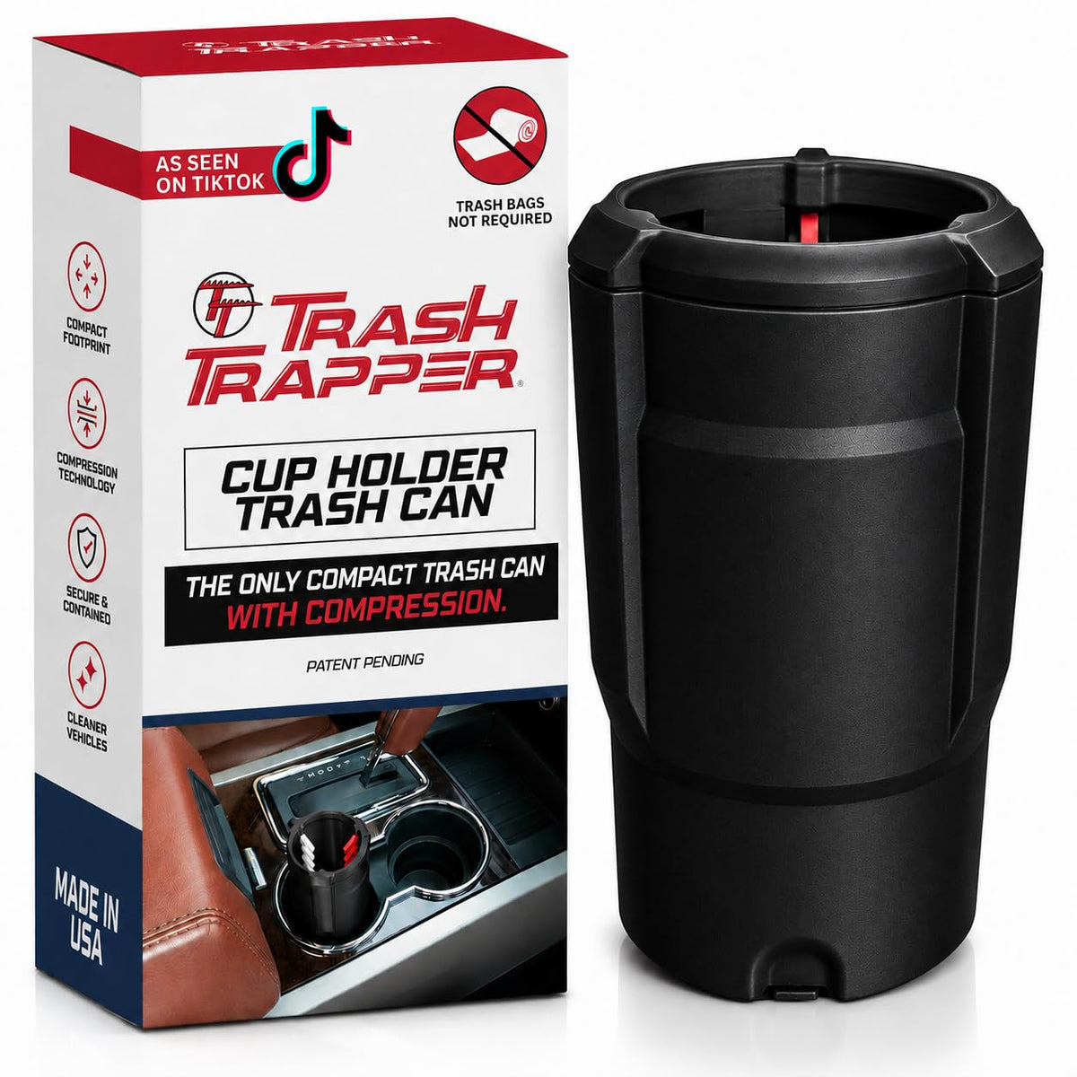 Trash Trapper Car Trash Can Cup Holder | Trash Can for Car | Up to 10x More