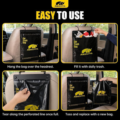 MIKKUPPA Disposable Car Trash Bags - 50 Count Hanging Trash Bag