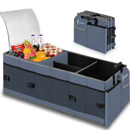 Trunk Organizer and Storage with Built-In Insulated Leak Proof Cooler Bag