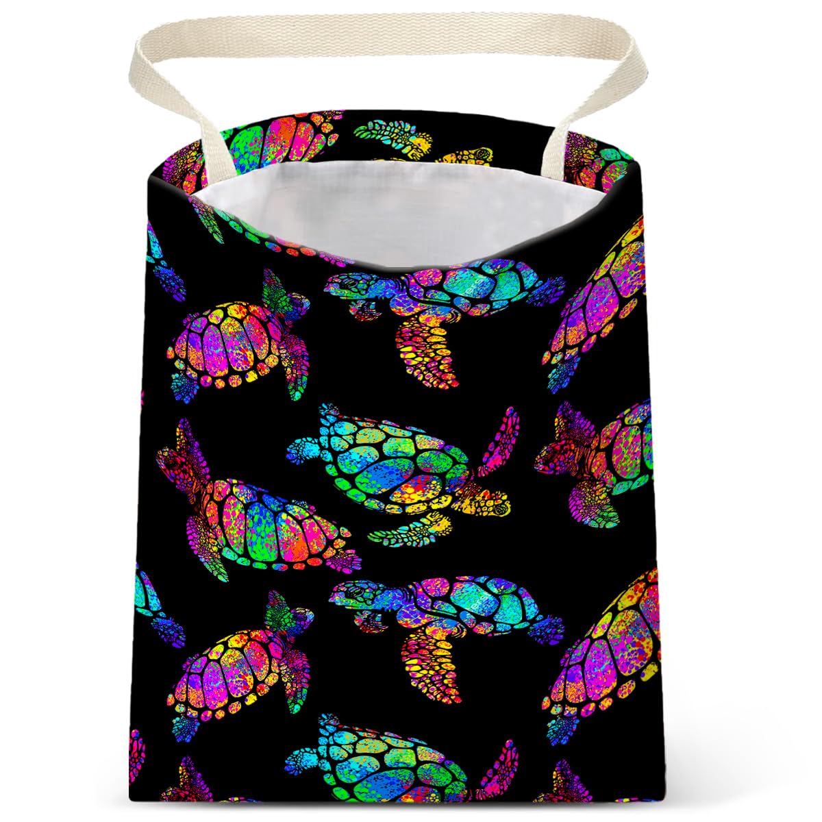 IRADA Car Trash Bag Hanging No Snap Small Garbage Bag for Car Back Seat Cute Printed One-Handed Strap Trash Bags Car Accessories-Wildflowers-Black Car Trash Bags