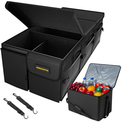 MIKKUPPA Trunk Organizer with Lid - 65L Collapsible Car Organizer, White