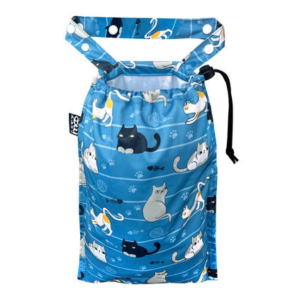 Cute Hanging Car Trash Garbage Bag 100% Leakproof Waterproof Multipurpose for Car Back Front Seat Console with Hanging Strap (Cute Cats)