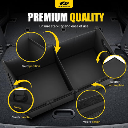MIKKUPPA Car Trunk Organizer - 70L Foldable Car Storage for Grocery, Black
