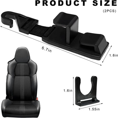 2 PCS Car Seat Headrest Hook, Strong Vehicle Headrest Hook Backseat Hanging Storage Holder, Auto Backseat Hanger Storage Organizer for Handbags Coats Purses Grocery Bags