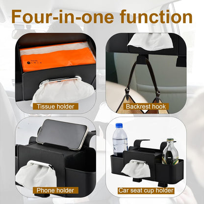 Back Seat Car Organizer with Extra Large Capacity 4-in-1 Multifunctional