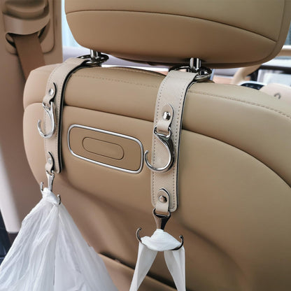 Car Headrest Hook 2 Pack Faux Leather Hanger Purse Bag Holder Purse Hook