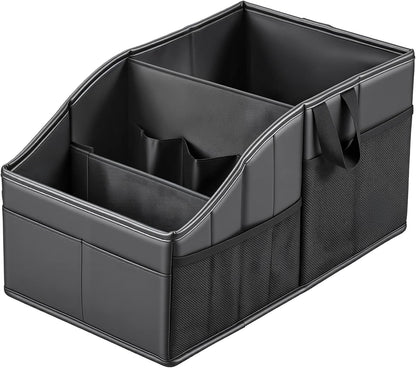 WHHMK Sturdy Leather Car Storage Support Up to 33 LB of Weight, Black