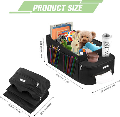 FUNNy elf Passenger Seat Organizer with Partitions & 4 Cup Holders