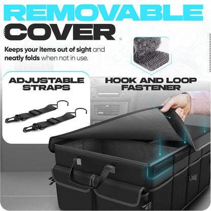 FORTEM Trunk Organizer - Foldable Car Organizer & Storage for SUVs & Trucks