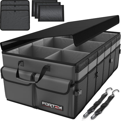 FORTEM Trunk Organizer - Foldable Car Organizer & Storage for SUVs & Trucks