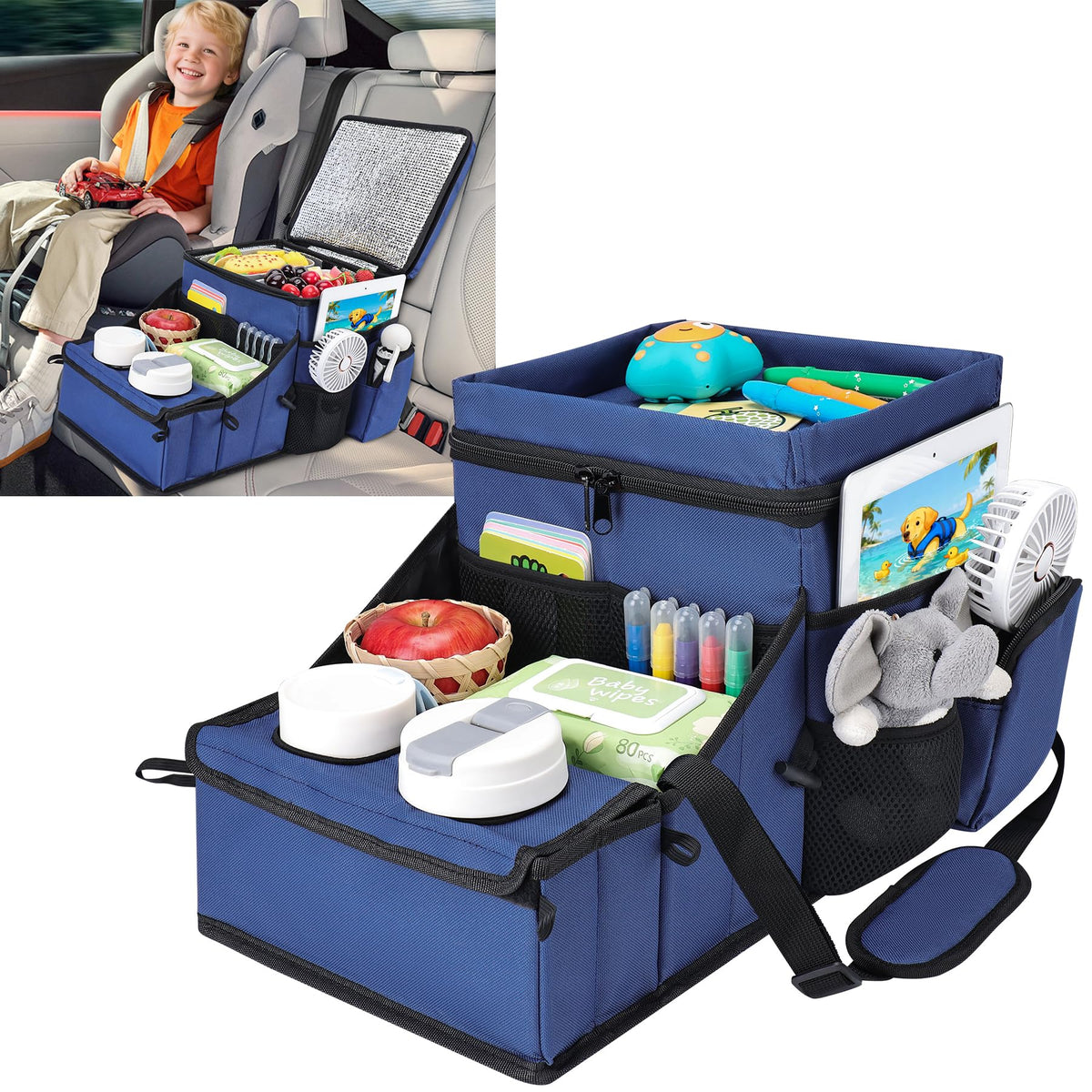 COOLBEBE Car Seat Organizer, Backseat Car Organizer, Black