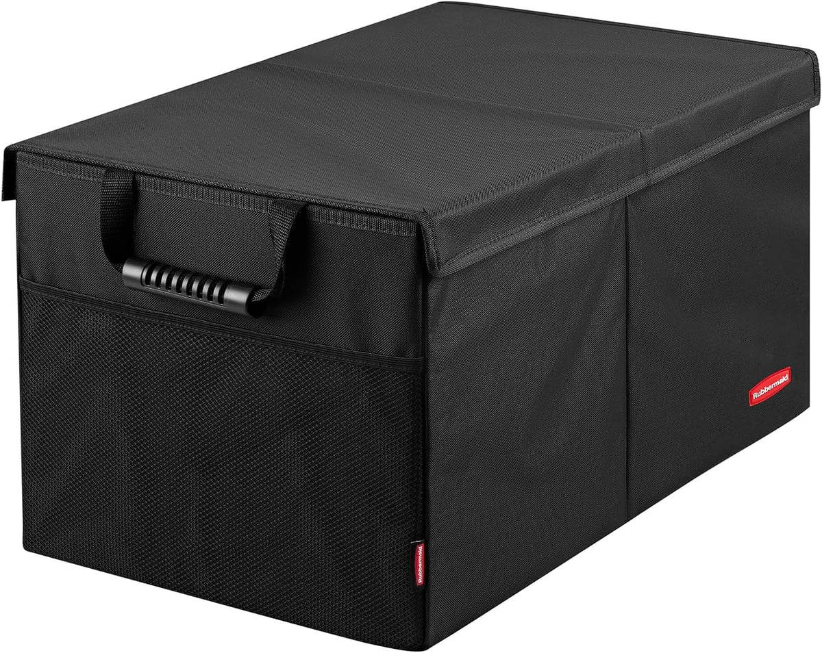 Rubbermaid Car Organizer, Collapsible Trunk Organizer, Multi-Compartment Car Storage Organization for Car Accessories, 2 Compartments With Cover, 21.65"*14.17"*12.2"