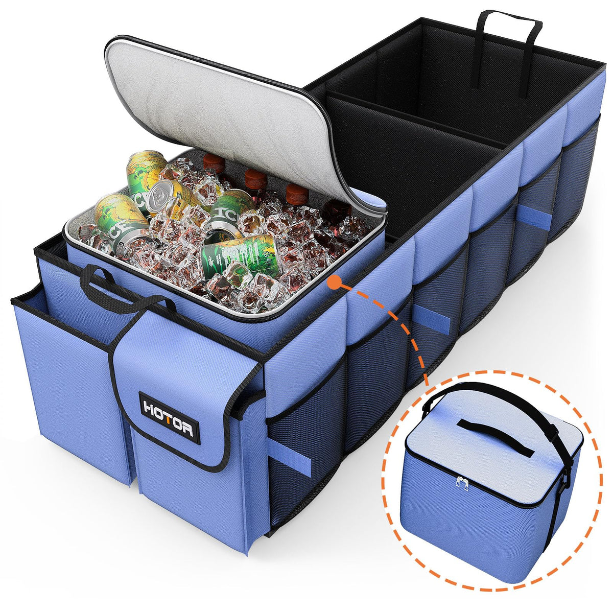 HOTOR Trunk Organizer, Sturdy Foldable with Cooler for Car, Sudan & SUV