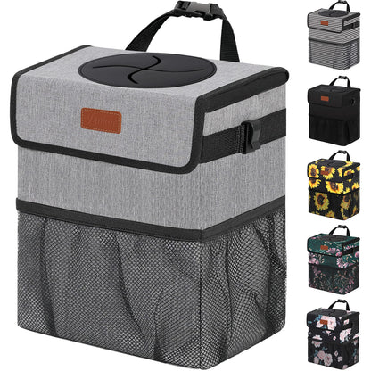 Vankor Car Trash Can with Lid Leak Proof Car Accessories for Women