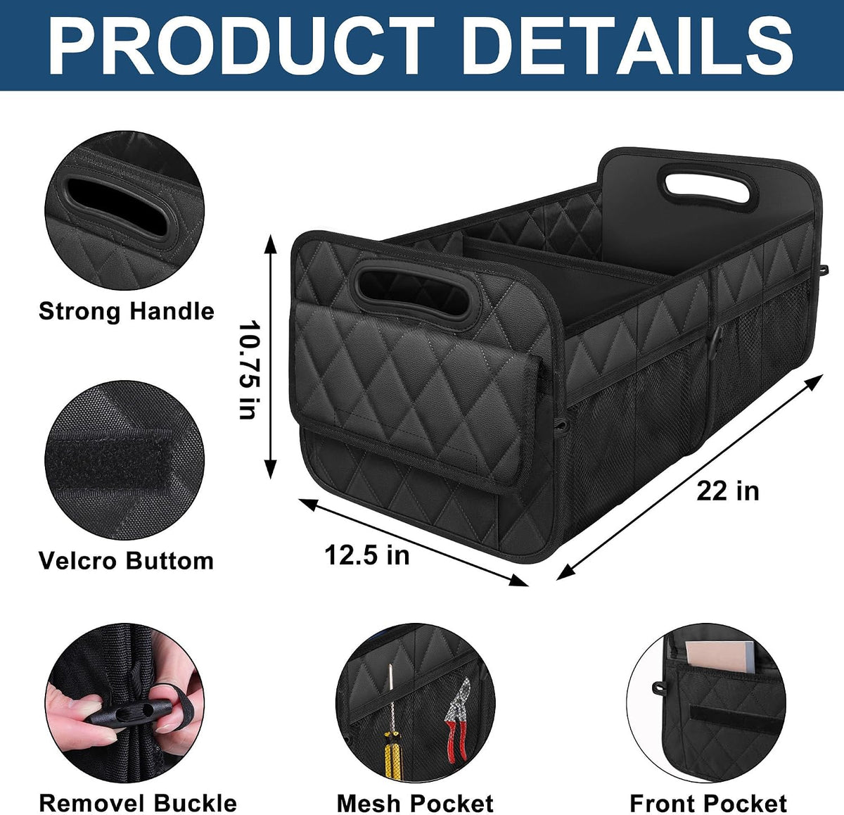 Deosk Car Trunk Organizer for SUV, Foldable Car Organizers and Storage