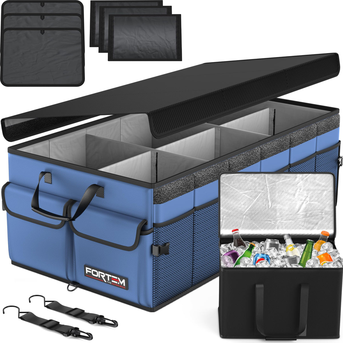 FORTEM Trunk Organizer - Foldable Car Organizer & Storage for SUVs & Trucks