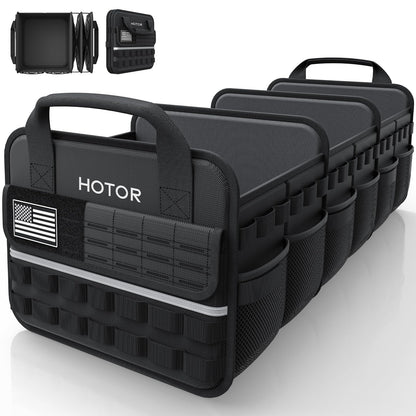 HOTOR Tactical Trunk Organizer - Car Storage with Front MOLLE Pockets