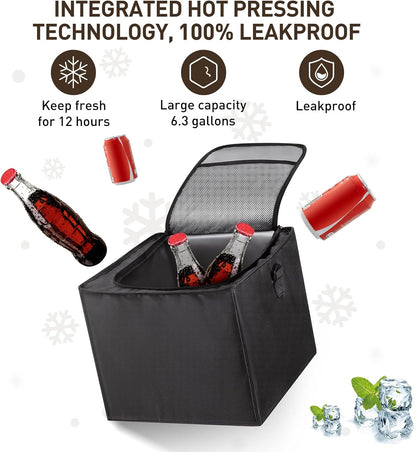 HIRALIY 4-in-1 Car Trunk Organizer with Leakproof Cooler Bag