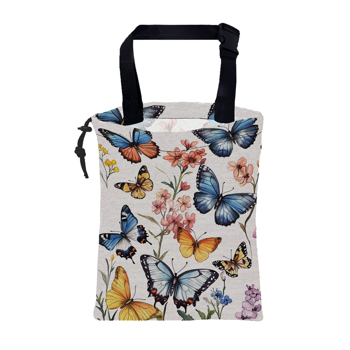 Adventure Awaits Car Garbage Bag Mountain and Bird Hanging Canvas Car Trash Bag Drawstring Car Back Seat Organizer for Car Back Front Seat Console with Adjustable Buckle