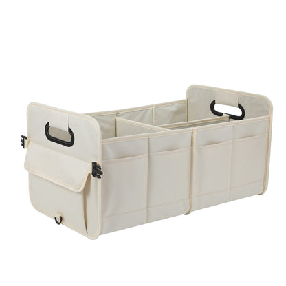 AOKJOY Car Trunk Organizer, Brown, Foldable, Non-slip, Adjustable, Multiple Compartments, 600D Oxford Cloth Material