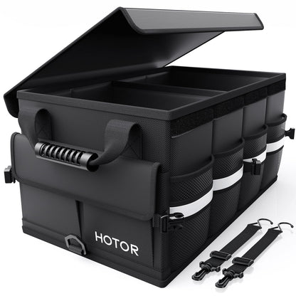 HOTOR Car Trunk Organizer - Foldable Car Storage for SUV, 2 Compartments