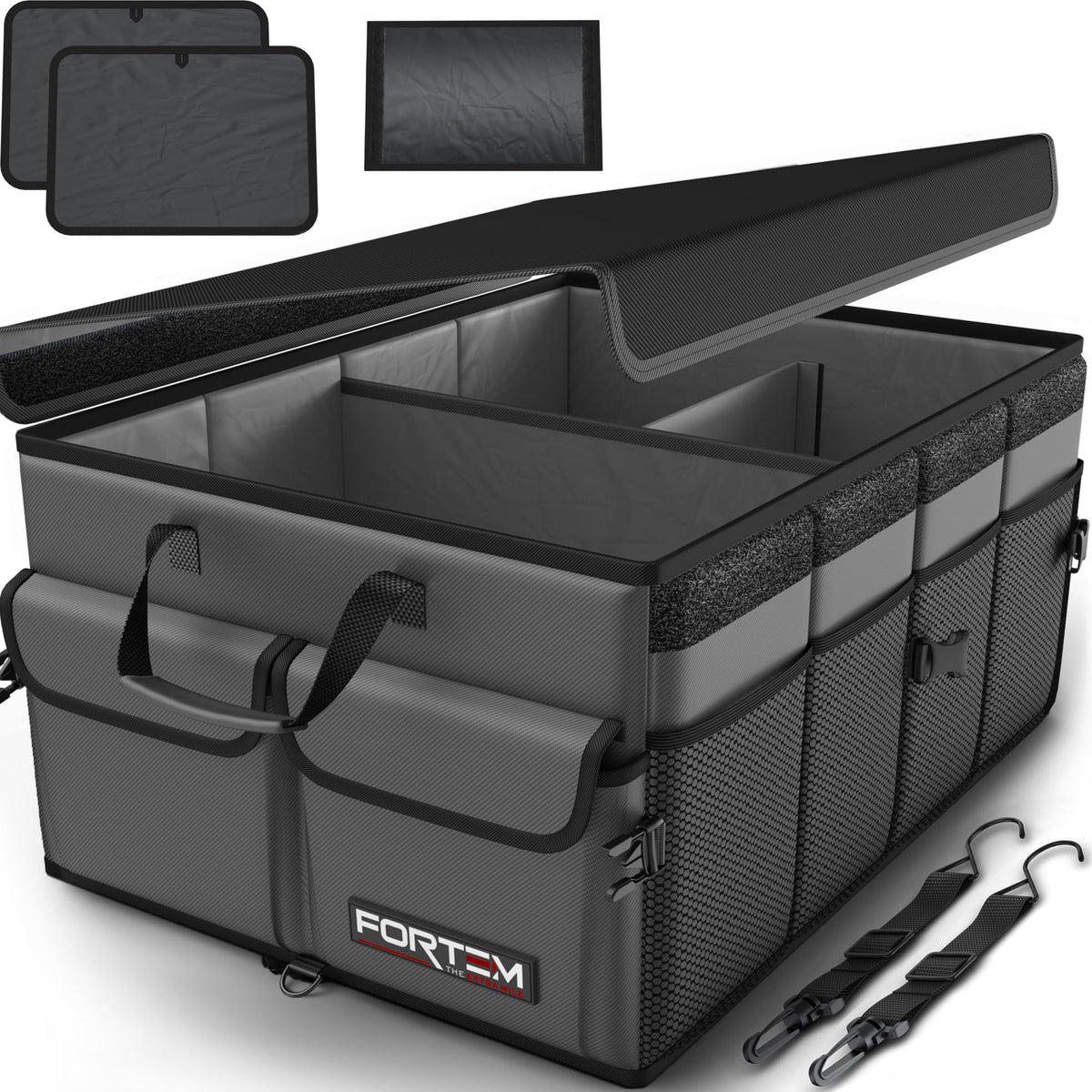 FORTEM Trunk Organizer - Foldable Car Organizer & Storage for SUVs & Trucks