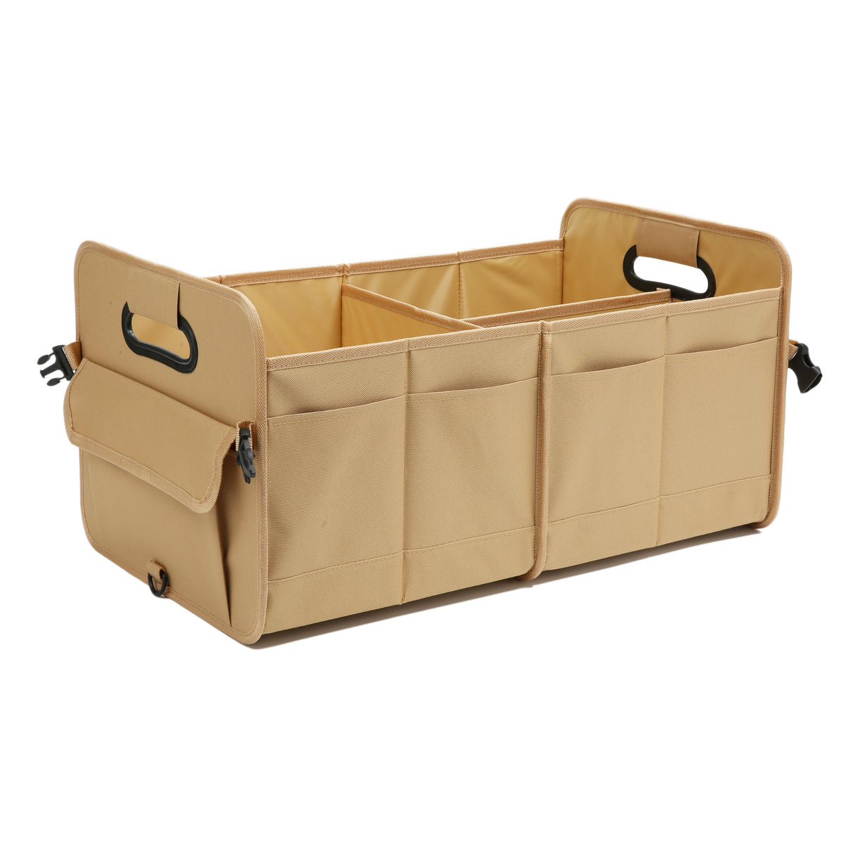 AOKJOY Car Trunk Organizer, Brown, Foldable, Non-slip, Adjustable, Multiple Compartments, 600D Oxford Cloth Material