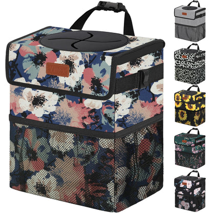 Vankor Car Trash Can with Lid Leak Proof Car Accessories for Women