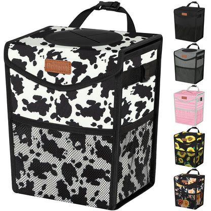 Pritent Car Trash Can with Lid Leakproof Car Garbage Bag Vehicle Trash Bin