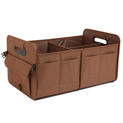 AOKJOY Car Trunk Organizer Car Storage Organizer Collapsible Multi Compartment Car Organizer Adjustable Straps for SUV(Beige)