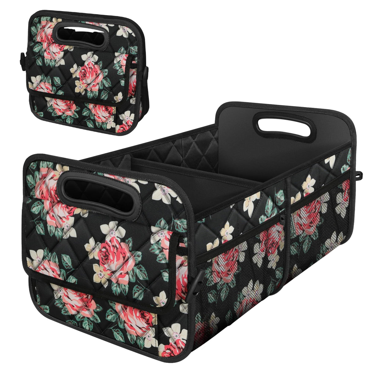 Deosk Trunk Organizer and Storage with Reinforced Handles,Car Accessories for Women/Men 50L Waterproof Polyester Trunk Organzier for Car/SUV/Minivan/Truck(Medium,Leopard print)