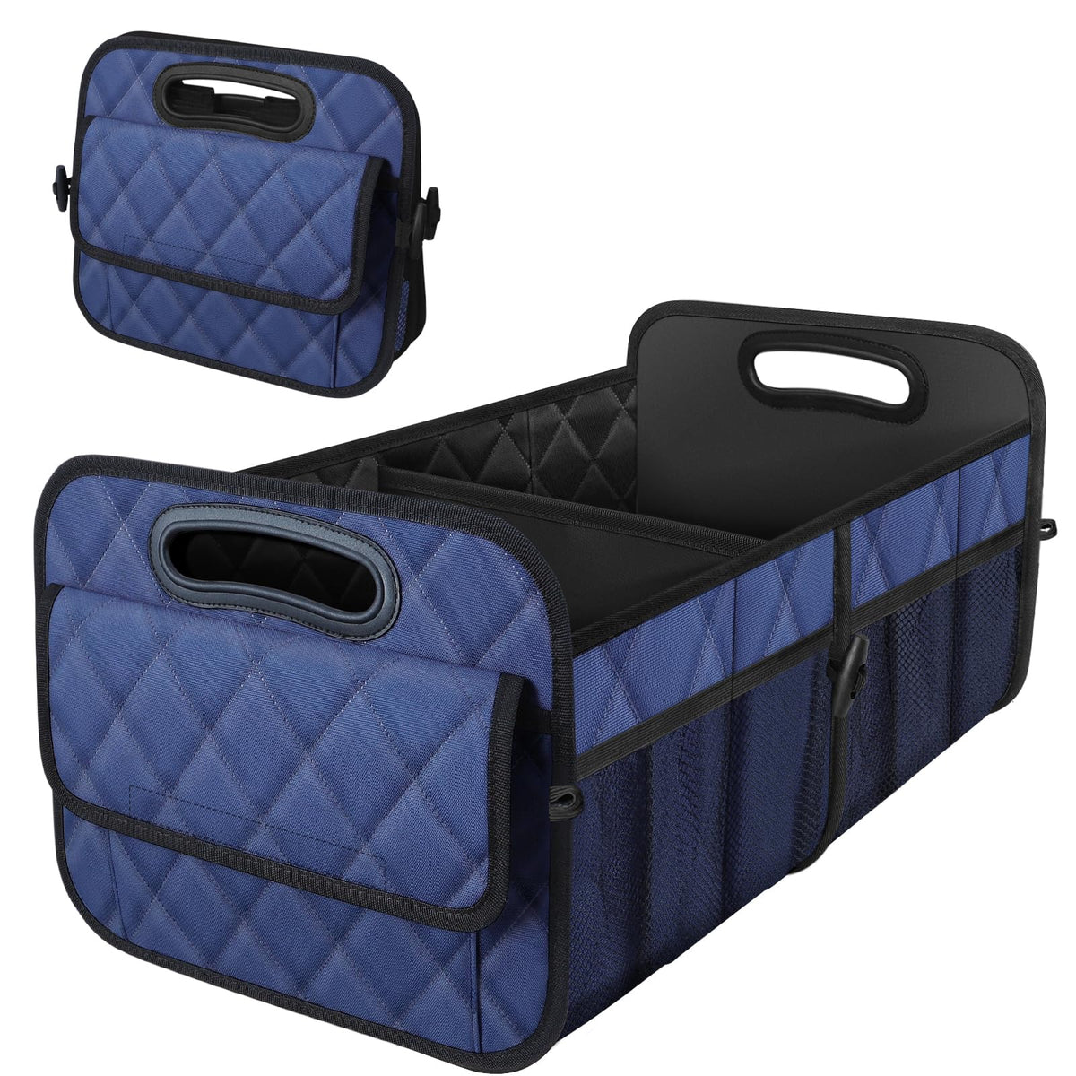 Deosk Trunk Organizer and Storage with Reinforced Handles,Car Accessories for Women/Men 50L Waterproof Polyester Trunk Organzier for Car/SUV/Minivan/Truck(Medium,Leopard print)