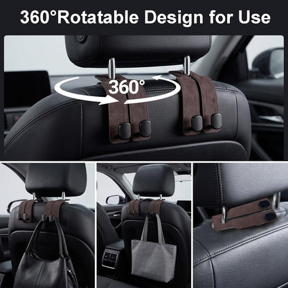Car Seat Hooks Dual Hangers Storage Organization Gadgets Accessories 2 Pack