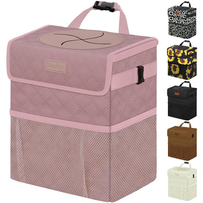 Vankor Car Trash Can with Lid Leak Proof Car Accessories for Women