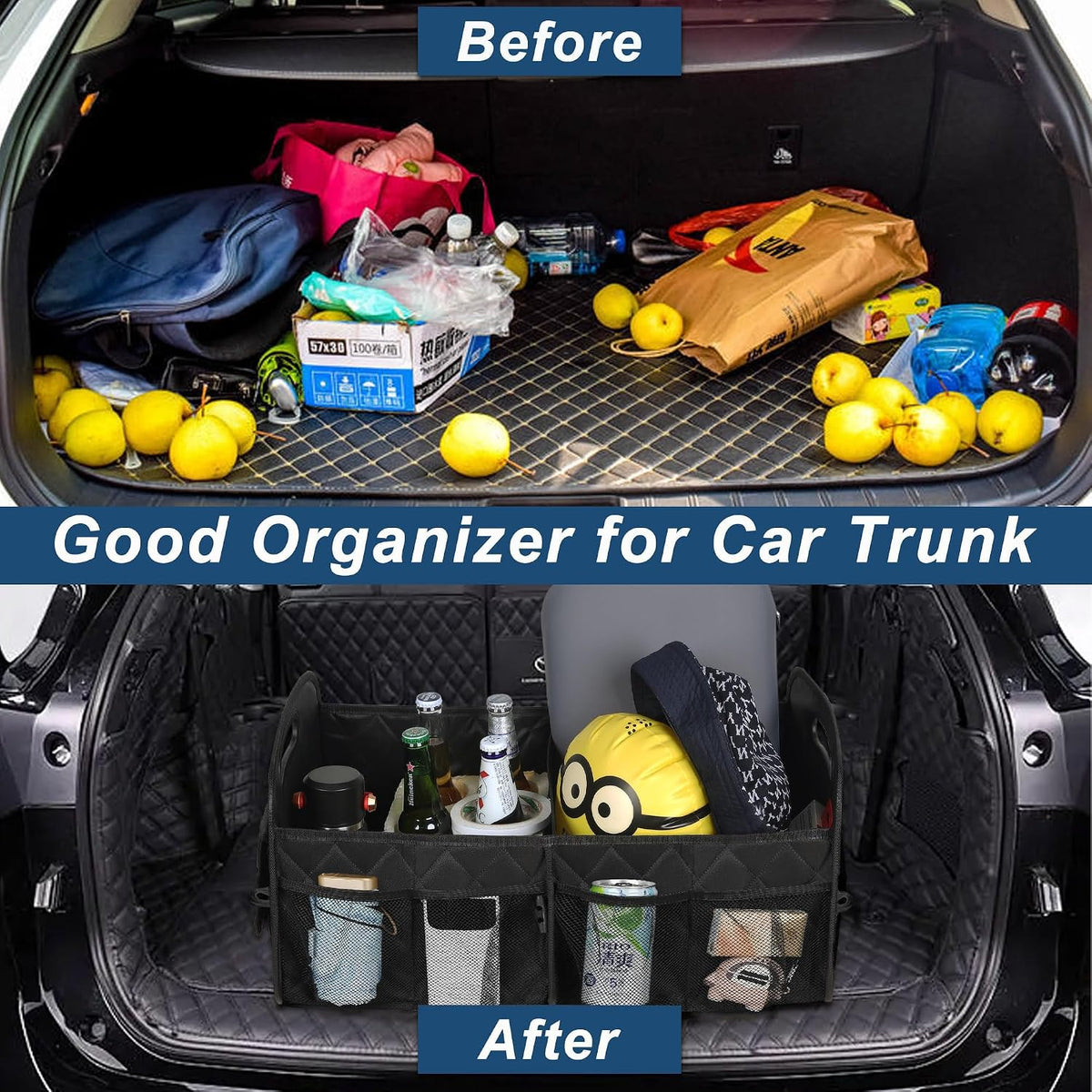 Deosk Car Trunk Organizer for SUV, Foldable Car Organizers and Storage