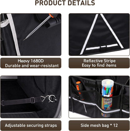 HIRALIY 4-in-1 Car Trunk Organizer with Leakproof Cooler Bag