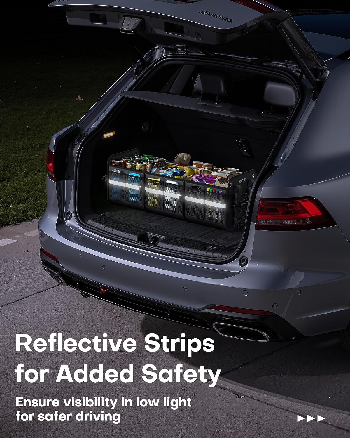 HOTOR Trunk Organizer for SUV – Car Storage Box Collapsible Car Organizer