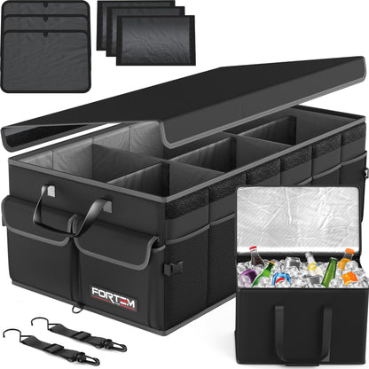 FORTEM Trunk Organizer - Foldable Car Organizer & Storage for SUVs & Trucks