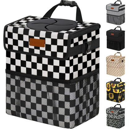 Vankor Car Trash Can with Lid Leak Proof Car Accessories for Women