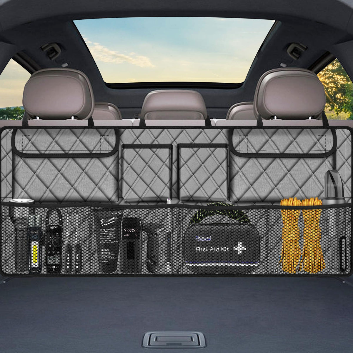 Femuar Trunk Organizer, Hanging Backseat Car Storage Bag for SUV (42"*18")
