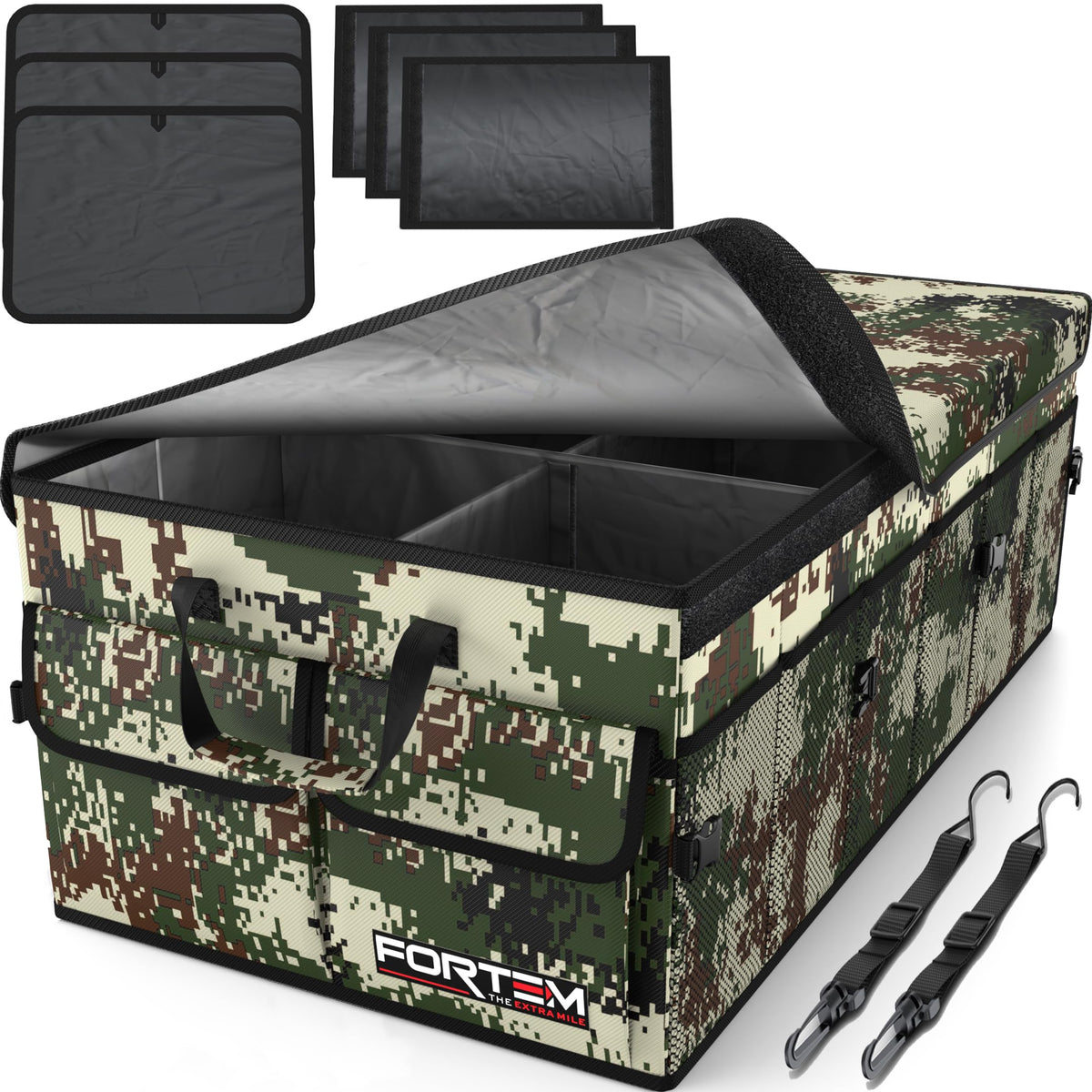 FORTEM Trunk Organizer - Foldable Car Organizer & Storage for SUVs & Trucks