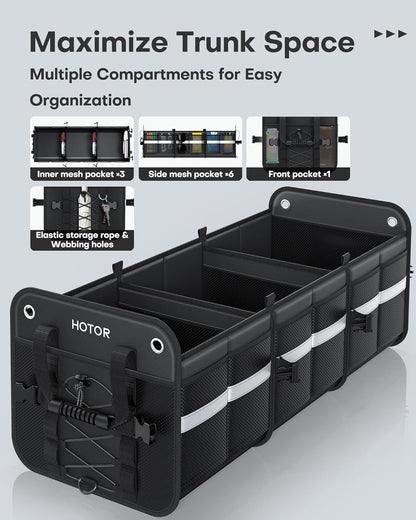 HOTOR Trunk Organizer for SUV – Car Storage Box Collapsible Car Organizer