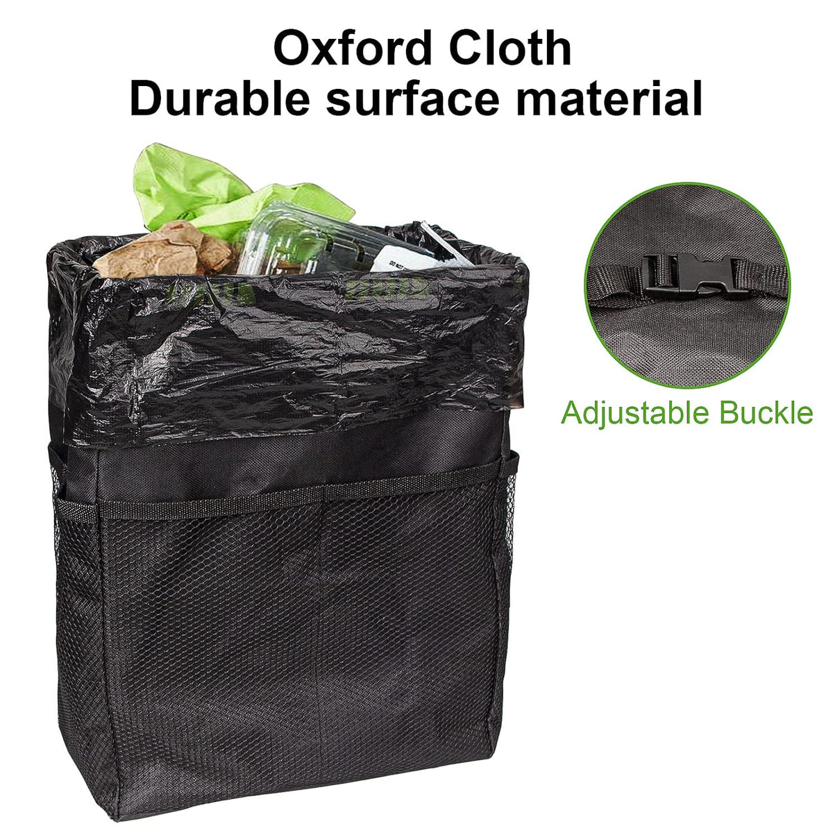 Car Trash Can, Car Trash Bag Hanging, 3.5 Gallons Ultra Large Capacity Organizer and Storage with Adjustable Straps, Leakproof Lining (Pack of 2)