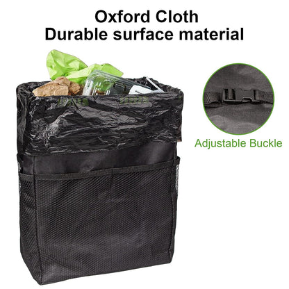 Car Trash Can, Car Trash Bag Hanging, 3.5 Gallons Ultra Large Capacity Organizer and Storage with Adjustable Straps, Leakproof Lining (Pack of 2)