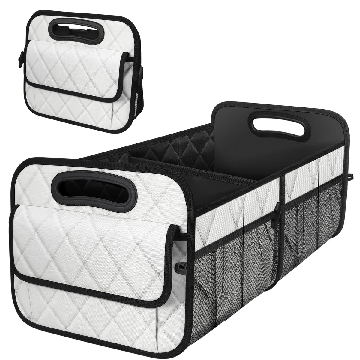 Deosk Trunk Organizer and Storage with Reinforced Handles,Car Accessories for Women/Men 50L Waterproof Polyester Trunk Organzier for Car/SUV/Minivan/Truck(Medium,Leopard print)